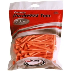 ProActive Premium Sports Hardwood Golf Tees 2.75" -Golf Sports Shop 2.75 Orange 100
