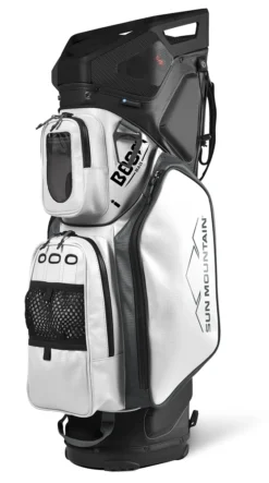 Sun Mountain 2023 Boom Bag Golf Cart Bag With Speakers -Golf Sports Shop 2023 BoomCart 230392 black white