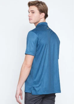 Callaway Jack Nicklaus Black Label By Perry Ellis All Over Mini Foulard Polo Shirts -Golf Sports Shop AllOverMiniFoulardPolo DeepDiveBlue2