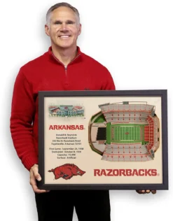 YouTheFan! NCAA 25-Layer StadiumView Wall Art -Golf Sports Shop ArkansasRazorbacks3