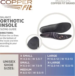 Copper Fit Balance Orthotic Insoles -Golf Sports Shop BalanceOrthoticInsoles Medium 2