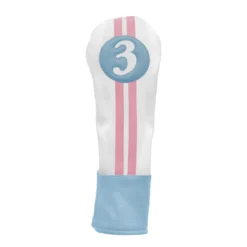 Sahara Retro Vintage #3 Fairway Wood Headcovers -Golf Sports Shop Blue White Pink 3 Wood