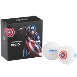 Volvik Marvel Character Golf Ball 4 Pack -Golf Sports Shop Captain America Square
