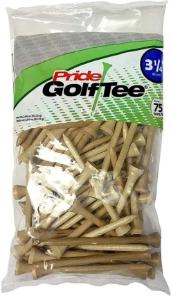 Pride Sports Wood Golf Tees 3.25" -Golf Sports Shop Classic Wood Tee 3.25 75 count Natural Wood