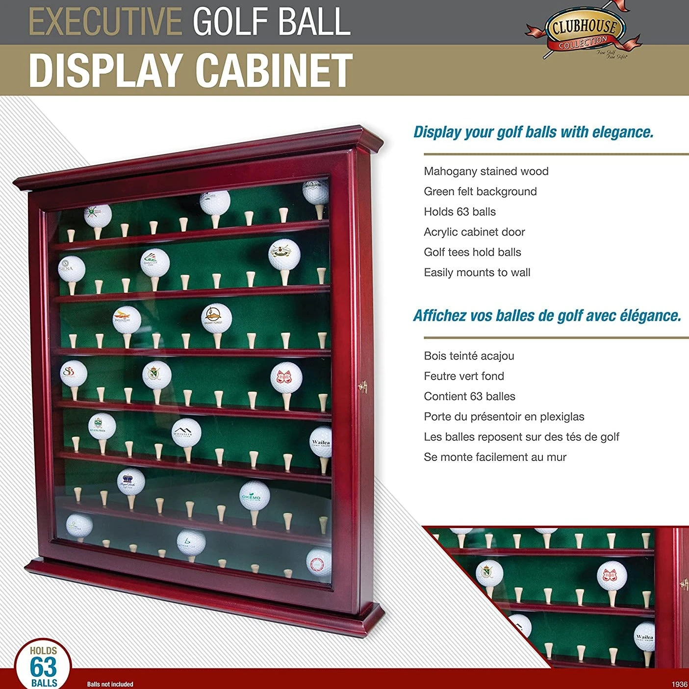 Clubhouse Collection Executive Golf Ball Display Cabinet 1 Clubhouse Collection Executive Golf Ball Display Cabinet