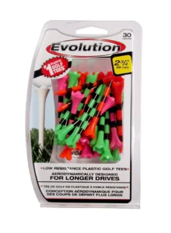 Pride Sports Plastic Evolution Striped Golf Tees 30 Pack -Golf Sports Shop Evolution 3.25 x 30 Citrus
