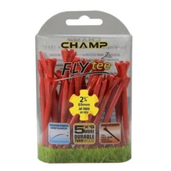Champ Fly Tees 2.75" Plastic Golf Tees -Golf Sports Shop Flytee 2.75 red