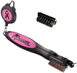Frogger Golf BrushPro Retractable Golf Club Brush With Groove Cleaner 11 Frogger Golf BrushPro Retractable Golf Club Brush With Groove Cleaner -Golf Sports Shop Frogger Original Club Brush Pink Ribbon