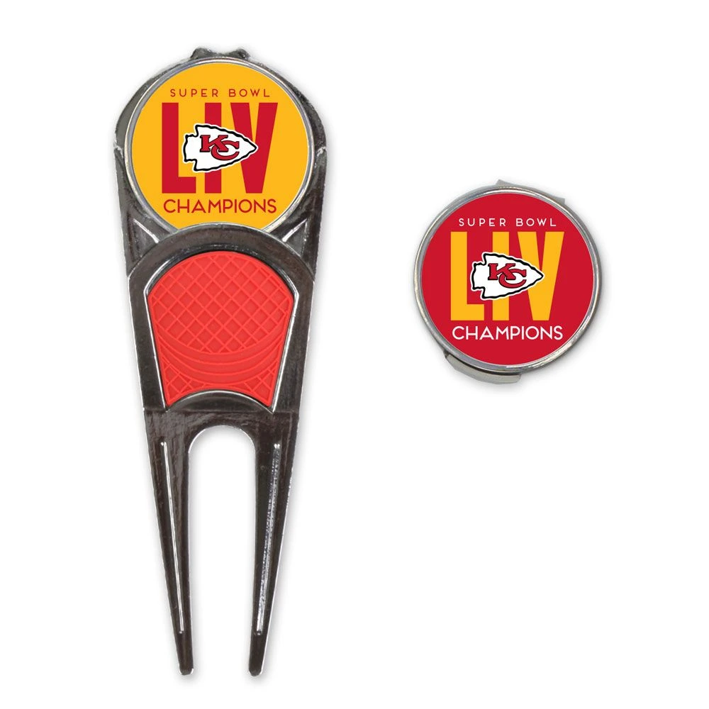 WinCraft Kansas City Chiefs Super Bowl Divot Tool Hat Clip Set 1 WinCraft Kansas City Chiefs Super Bowl Divot Tool Hat Clip Set