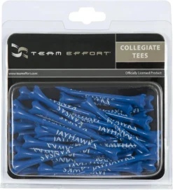 WinCraft Team Effort Collegiate Golf Tees 40 Pack -Golf Sports Shop Kansas Jawhawks