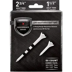 Maxfli Performance Series Low Resistance White Golf Tees - 50 Pack