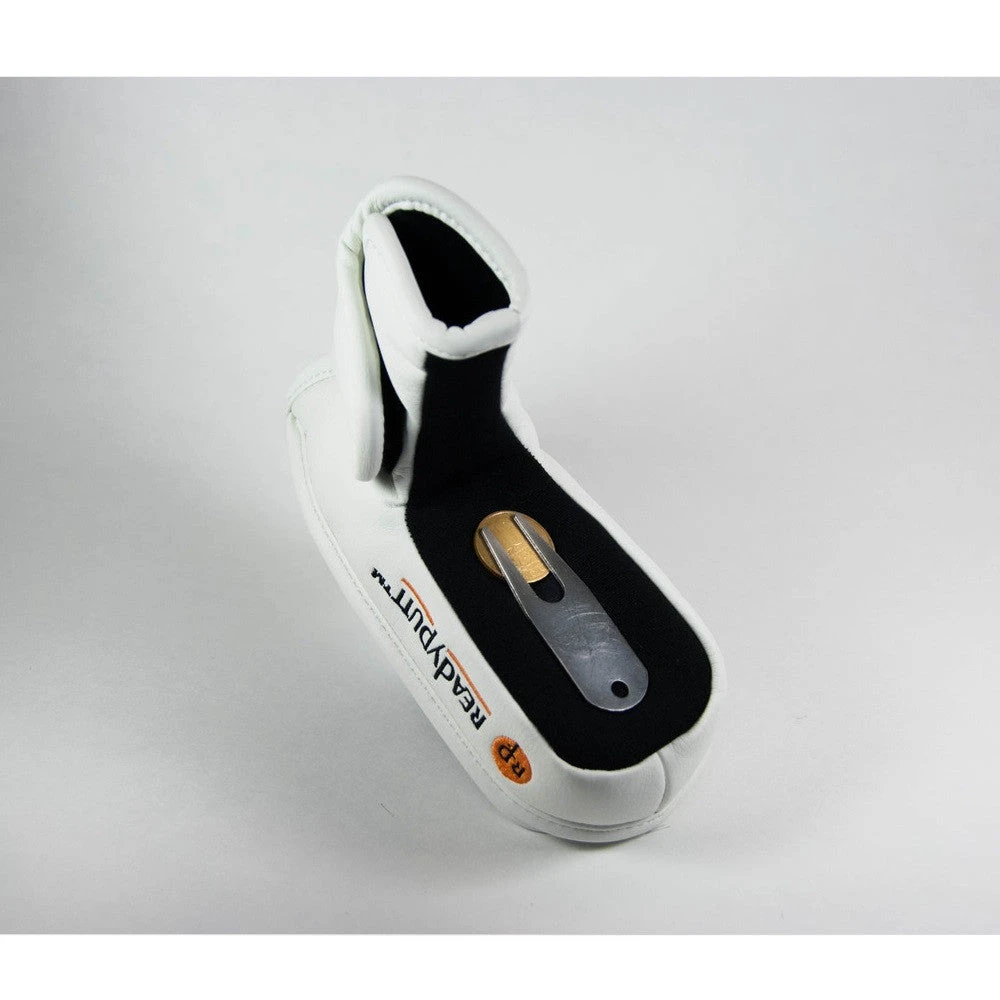 ReadyPutt Blade Mid-Mallet Putter Head Cover With Ball Cleaner - White 2 ReadyPutt Blade Mid-Mallet Putter Head Cover With Ball Cleaner - White - Image 2