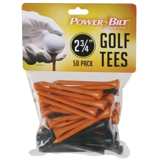 Powerbilt Golf Tees (50 Pack) - Orange/Black - 2.75" 1 Powerbilt Golf Tees (50 Pack) - Orange/Black - 2.75"