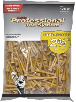 Pride Professional Tee System ProLength Golf Tees -Golf Sports Shop PTS ProLength Natural Yellow 2.75 175