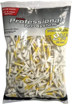 Pride Professional Tee System ProLength Golf Tees -Golf Sports Shop PTS ProLength White 2.75 175