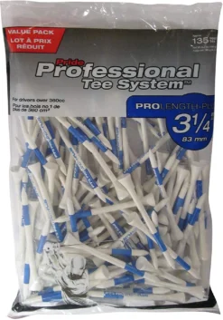 Pride Professional Tee System ProLength Golf Tees -Golf Sports Shop PTS ProLength White Blue 3.25 135ct