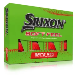 Srixon Soft Feel Brite Matte Color Golf Balls -Golf Sports Shop SOFTFEELBriteRed13 Package FLIP reflection