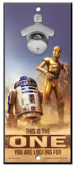 WinCraft Star Wars Bottle Opener 13" X 5" Wooden Signs -Golf Sports Shop Star Wars bottle opener R2D2 ONE