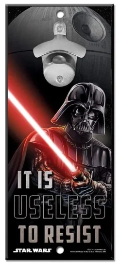 WinCraft Star Wars Bottle Opener 13" X 5" Wooden Signs -Golf Sports Shop Star Wars bottle opener Vader Episode 4
