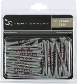WinCraft Team Effort Collegiate Golf Tees 40 Pack -Golf Sports Shop Texas A M Aggies Tees