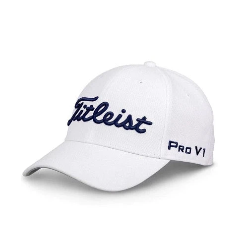 Titleist Golf Tour Elite Fitted Hat - White/Navy 1 Titleist Golf Tour Elite Fitted Hat - White/Navy