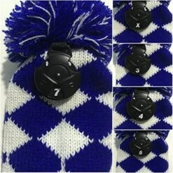 Volf Golf Knit Blue White Diamond Headcover Set -Golf Sports Shop VolfGolfHeadcovers KnitBlueSet3