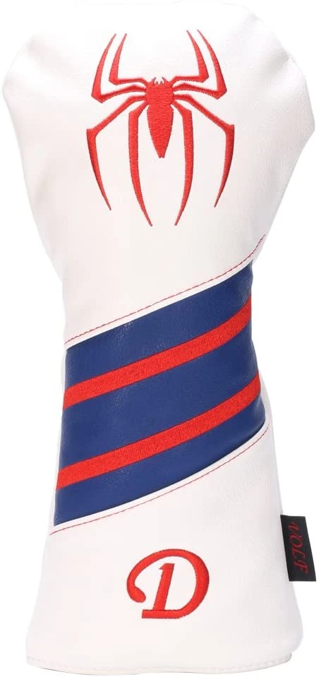 Volf Golf Red White Blue Leather Spider Headcovers 2 Volf Golf Red White Blue Leather Spider Headcovers - Image 2