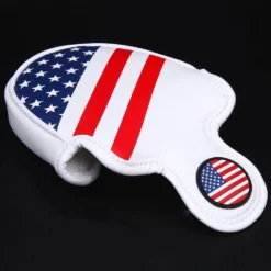 Volf Golf Red White Blue Synthetic Leather USA Mallet Putter Cover -Golf Sports Shop VolfGolfHeadcovers USAMalletPutter4
