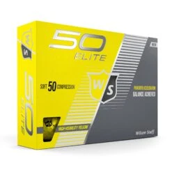 Wilson Staff 50 Elite Golf Balls -Golf Sports Shop WGWP17910 2019 50 Elite Yellow Right Hero
