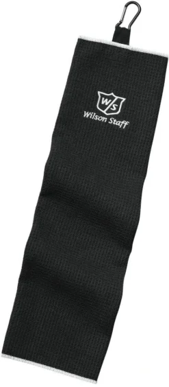 Wilson Staff Microfiber Trifold Golf Towel 16" X 21" Black -Golf Sports Shop WIlson TriFold Towel Black