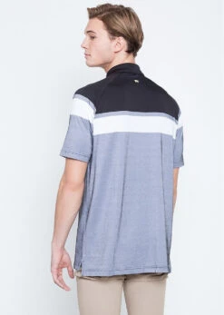 Callaway Jack Nicklaus Black Label By Perry Ellis Yarn Dyed Color Block Polo Shirts -Golf Sports Shop YarnDyedColorBlockPolo CaviarBlack2