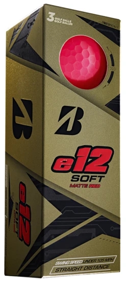 Bridgestone Golf E12 Soft Golf Balls -Golf Sports Shop e12 Soft Matt Red Sleeve cadd919e 1c5f 4085 80f6 b373c9fb2f82