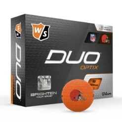 Wilson Staff Duo Optix NFL Team Licensed Golf Balls - Matte Orange -Golf Sports Shop e5f37cdd7aae41f34f4962a6e0902b48b3223918 WGWP503CL 9 Duo Optix Box RT Hero NFL Cleveland Lockup OR
