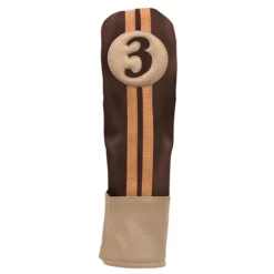 Sahara Retro Vintage #3 Fairway Wood Headcovers -Golf Sports Shop fw 3 hc chocolate tan